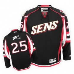 Chris Neil Reebok Ottawa Senators Authentic Black Throwback NHL Jersey