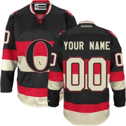 Women's Reebok Ottawa Senators Customized Authentic Black New Third NHL Jersey