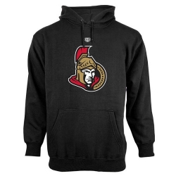 NHL Ottawa Senators Old Time Hockey Big Logo with Crest Pullover Hoodie - Black