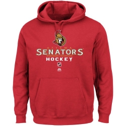 NHL Majestic Ottawa Senators Critical Victory Pullover Hoodie Sweatshirt - Red