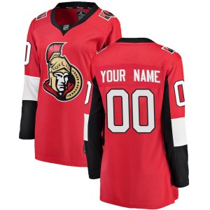Custom Women's Fanatics Branded Ottawa Senators Breakaway Red Custom Home Jersey