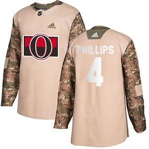 Chris Phillips Men's Adidas Ottawa Senators Authentic Camo Veterans Day Practice Jersey