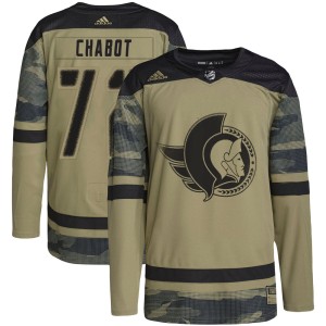 Thomas Chabot Youth Adidas Ottawa Senators Authentic Camo Military Appreciation Practice Jersey