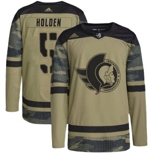 Nick Holden Youth Adidas Ottawa Senators Authentic Camo Military Appreciation Practice Jersey