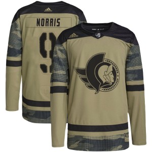 Josh Norris Youth Adidas Ottawa Senators Authentic Camo Military Appreciation Practice Jersey