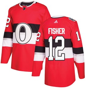 Mike Fisher Men's Adidas Ottawa Senators Authentic Red 2017 100 Classic Jersey
