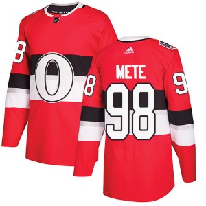 Victor Mete Men's Adidas Ottawa Senators Authentic Red 2017 100 Classic Jersey