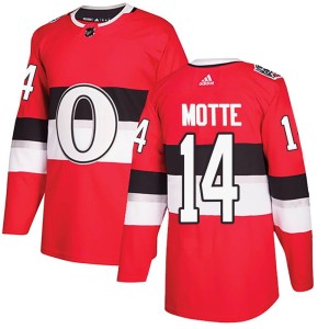 Tyler Motte Men's Adidas Ottawa Senators Authentic Red 2017 100 Classic Jersey