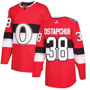 Zack Ostapchuk Men's Adidas Ottawa Senators Authentic Red 2017 100 Classic Jersey