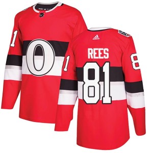 Jamieson Rees Men's Adidas Ottawa Senators Authentic Red 2017 100 Classic Jersey