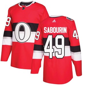 Scott Sabourin Men's Adidas Ottawa Senators Authentic Red 2017 100 Classic Jersey