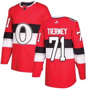 Chris Tierney Men's Adidas Ottawa Senators Authentic Red 2017 100 Classic Jersey