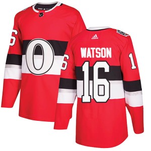 Austin Watson Men's Adidas Ottawa Senators Authentic Red 2017 100 Classic Jersey