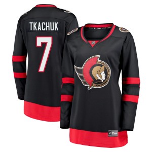 Brady Tkachuk Women's Fanatics Branded Ottawa Senators Premier Black Breakaway 2020/21 Home Jersey