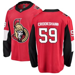 Angus Crookshank Youth Fanatics Branded Ottawa Senators Breakaway Red Home Jersey