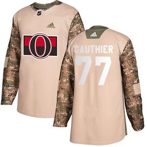 Julien Gauthier Youth Adidas Ottawa Senators Authentic Camo Veterans Day Practice Jersey