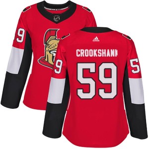 Angus Crookshank Women's Adidas Ottawa Senators Authentic Red Home Jersey
