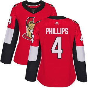Chris Phillips Women's Adidas Ottawa Senators Authentic Red Home Jersey