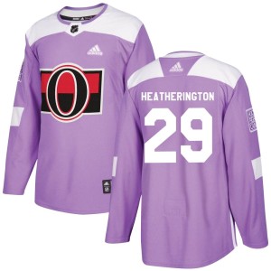 Dillon Heatherington Youth Adidas Ottawa Senators Authentic Purple Fights Cancer Practice Jersey