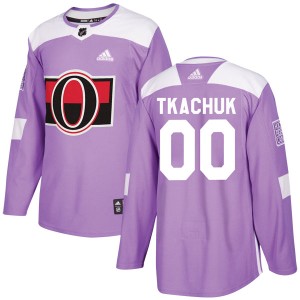 Brady Tkachuk Youth Adidas Ottawa Senators Authentic Purple Fights Cancer Practice Jersey