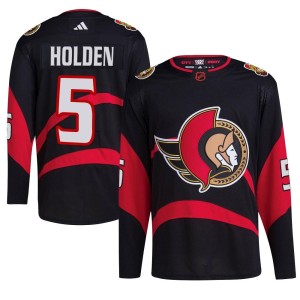 Nick Holden Youth Adidas Ottawa Senators Authentic Black Reverse Retro 2.0 Jersey