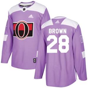 Connor Brown Men's Adidas Ottawa Senators Authentic Purple Fights Cancer Practice Jersey