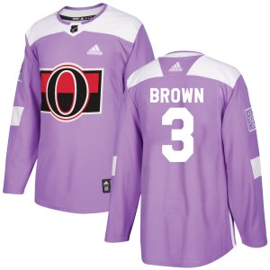 Josh Brown Men's Adidas Ottawa Senators Authentic Purple Fights Cancer Practice Jersey