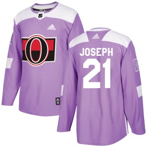 Mathieu Joseph Men's Adidas Ottawa Senators Authentic Purple Fights Cancer Practice Jersey