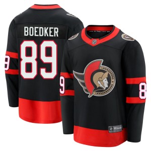 Mikkel Boedker Men's Fanatics Branded Ottawa Senators Premier Black Breakaway 2020/21 Home Jersey