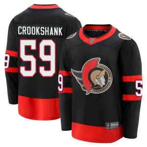 Angus Crookshank Men's Fanatics Branded Ottawa Senators Premier Black Breakaway 2020/21 Home Jersey