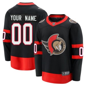 Custom Men's Fanatics Branded Ottawa Senators Premier Black Custom Breakaway 2020/21 Home Jersey