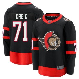 Ridly Greig Men's Fanatics Branded Ottawa Senators Premier Black Breakaway 2020/21 Home Jersey