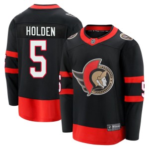 Nick Holden Men's Fanatics Branded Ottawa Senators Premier Black Breakaway 2020/21 Home Jersey