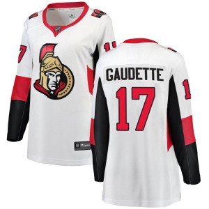 Adam Gaudette Women's Fanatics Branded Ottawa Senators Breakaway White Away Jersey