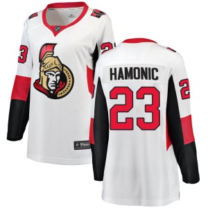 Travis Hamonic Women's Fanatics Branded Ottawa Senators Breakaway White Away Jersey