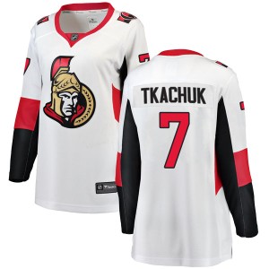 Brady Tkachuk Women's Fanatics Branded Ottawa Senators Breakaway White Away Jersey