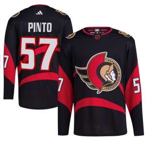 Shane Pinto Men's Adidas Ottawa Senators Authentic Black Reverse Retro 2.0 Jersey