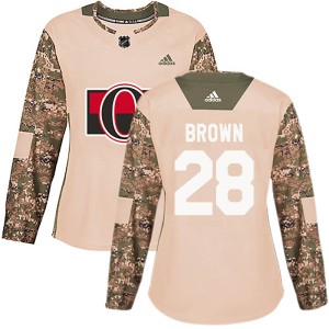 Connor Brown Women's Adidas Ottawa Senators Authentic Brown Camo Veterans Day Practice Jersey