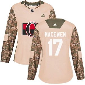 Zack MacEwen Women's Adidas Ottawa Senators Authentic Camo Veterans Day Practice Jersey