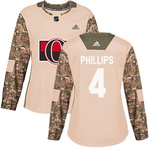 Chris Phillips Women's Adidas Ottawa Senators Authentic Camo Veterans Day Practice Jersey
