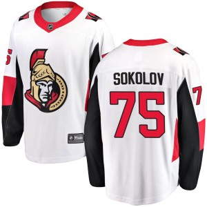 Egor Sokolov Youth Fanatics Branded Ottawa Senators Breakaway White Away Jersey