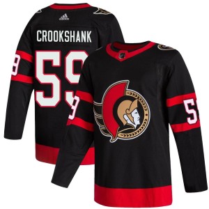 Angus Crookshank Youth Adidas Ottawa Senators Authentic Black 2020/21 Home Jersey