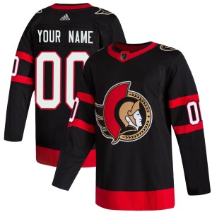 Custom Youth Adidas Ottawa Senators Authentic Black Custom 2020/21 Home Jersey