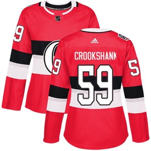 Angus Crookshank Women's Adidas Ottawa Senators Authentic Red 2017 100 Classic Jersey