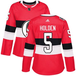 Nick Holden Women's Adidas Ottawa Senators Authentic Red 2017 100 Classic Jersey