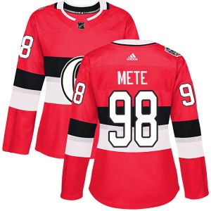 Victor Mete Women's Adidas Ottawa Senators Authentic Red 2017 100 Classic Jersey
