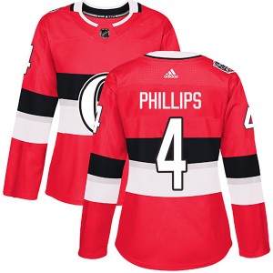 Chris Phillips Women's Adidas Ottawa Senators Authentic Red 2017 100 Classic Jersey