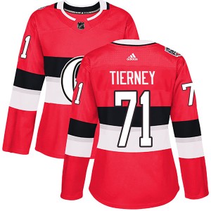Chris Tierney Women's Adidas Ottawa Senators Authentic Red 2017 100 Classic Jersey