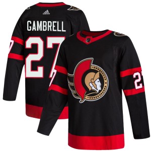Dylan Gambrell Men's Adidas Ottawa Senators Authentic Black 2020/21 Home Jersey