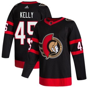 Parker Kelly Men's Adidas Ottawa Senators Authentic Black 2020/21 Home Jersey
